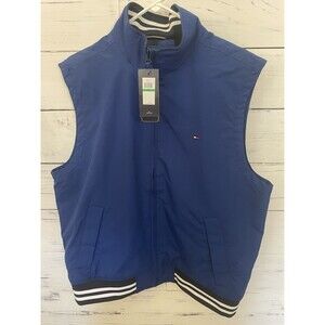 Tommy Hilfiger Men’s Blue Sleeveless Zip Vest Jacket Size L New With Tags